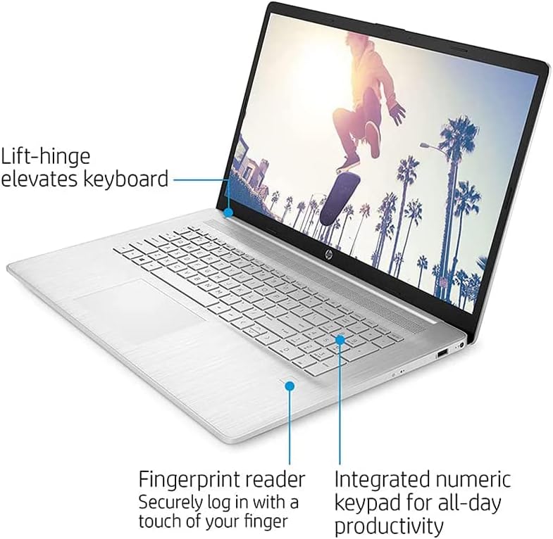 2022 HP 17.3" HD+ Touchscreen Laptop Computer, AMD Ryzen 5-5500U Processor, 32GB RAM, 1TB HDD+1TB SSD, AMD Radeon Graphics, Audio, HD Webcam