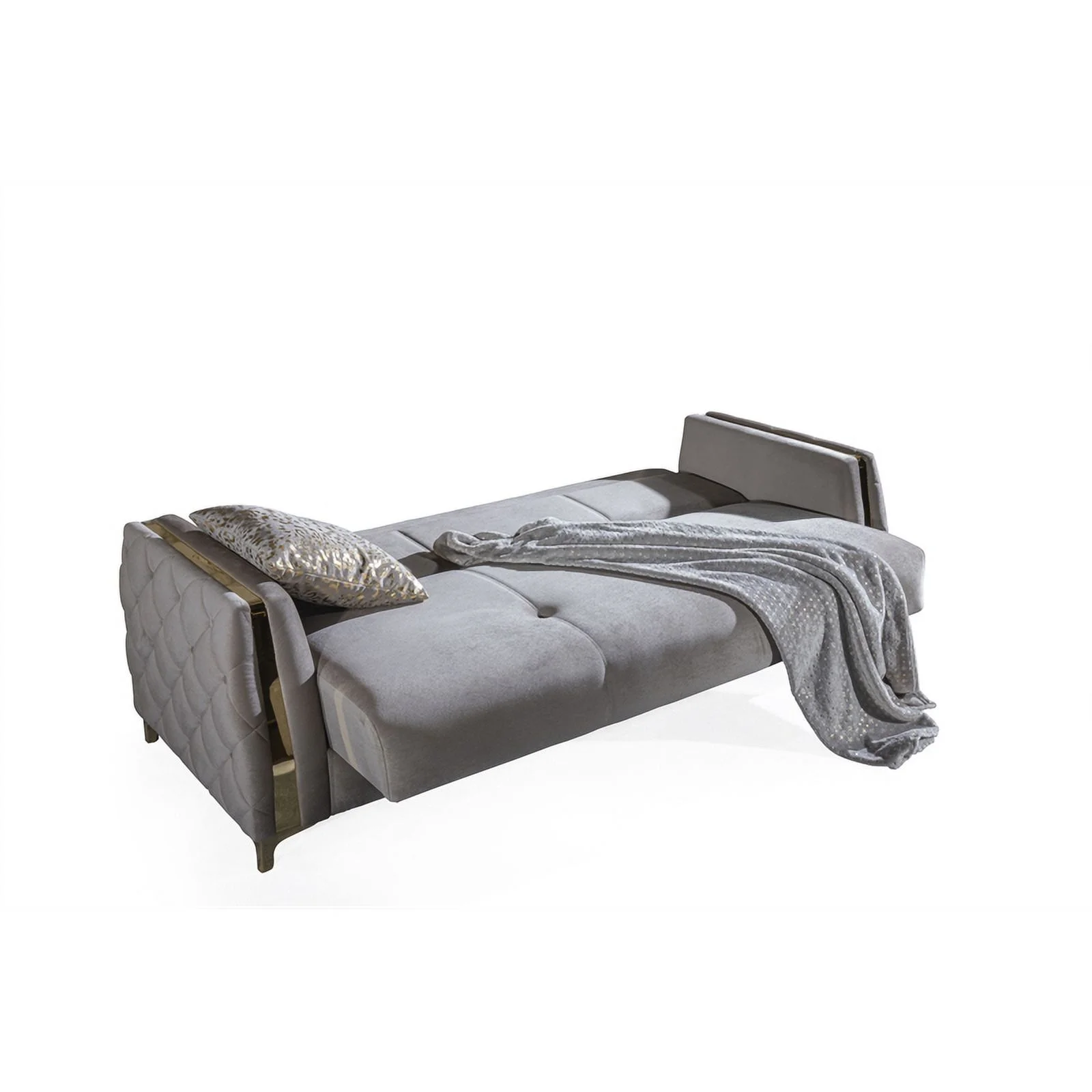 Lust Modern Style Sofa Made with Wood & Under-seat Storage in Taupe