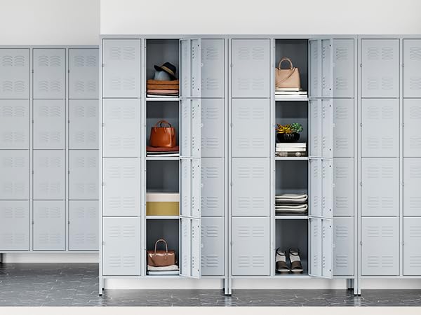72" Metal Locker for Employees 3 Doors Blue Steel Storage Locker for Office, School, Gym - Metal Storage Cabinets for Home, Office, Gym, School