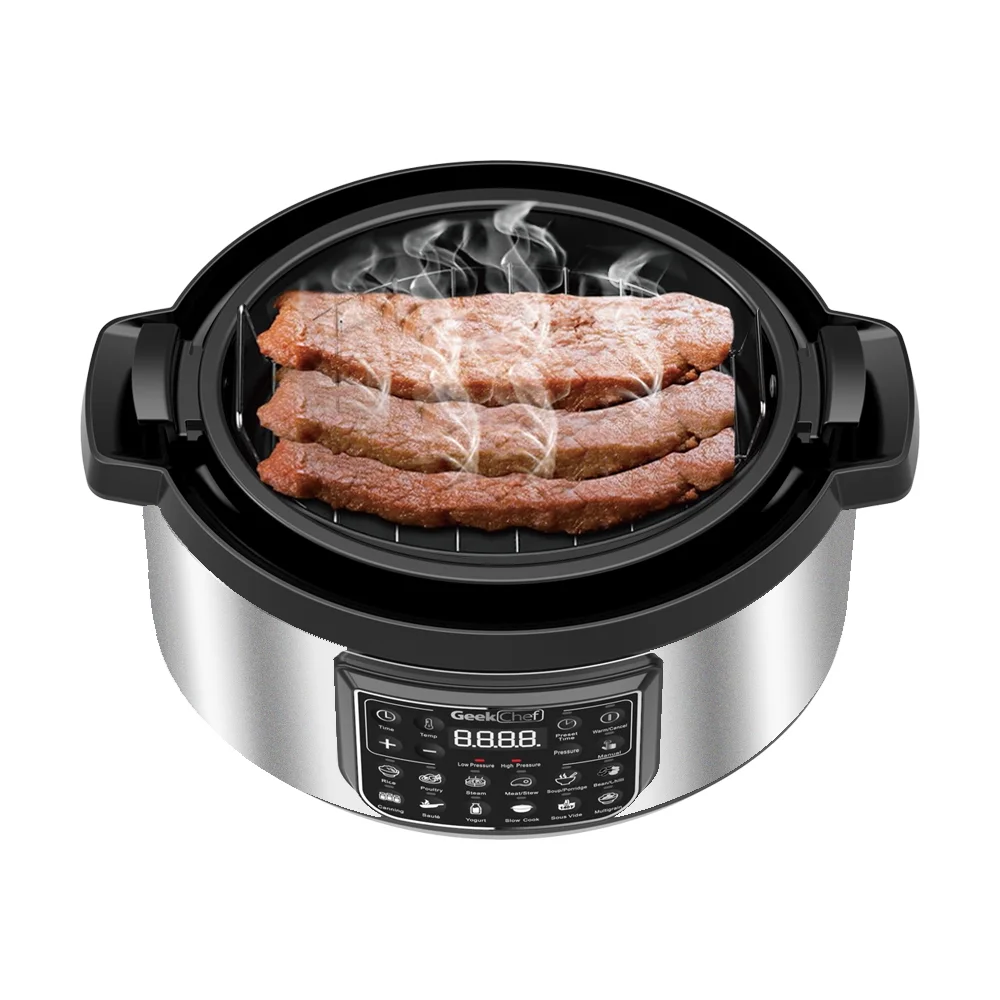 12-In-1 Electric Pressure Cooker，Multi-Function Programmable Pressure Cooker, Slow Cooker, Rice Cooker, Wok, Steamer, Heating Pot, Stainless Steel