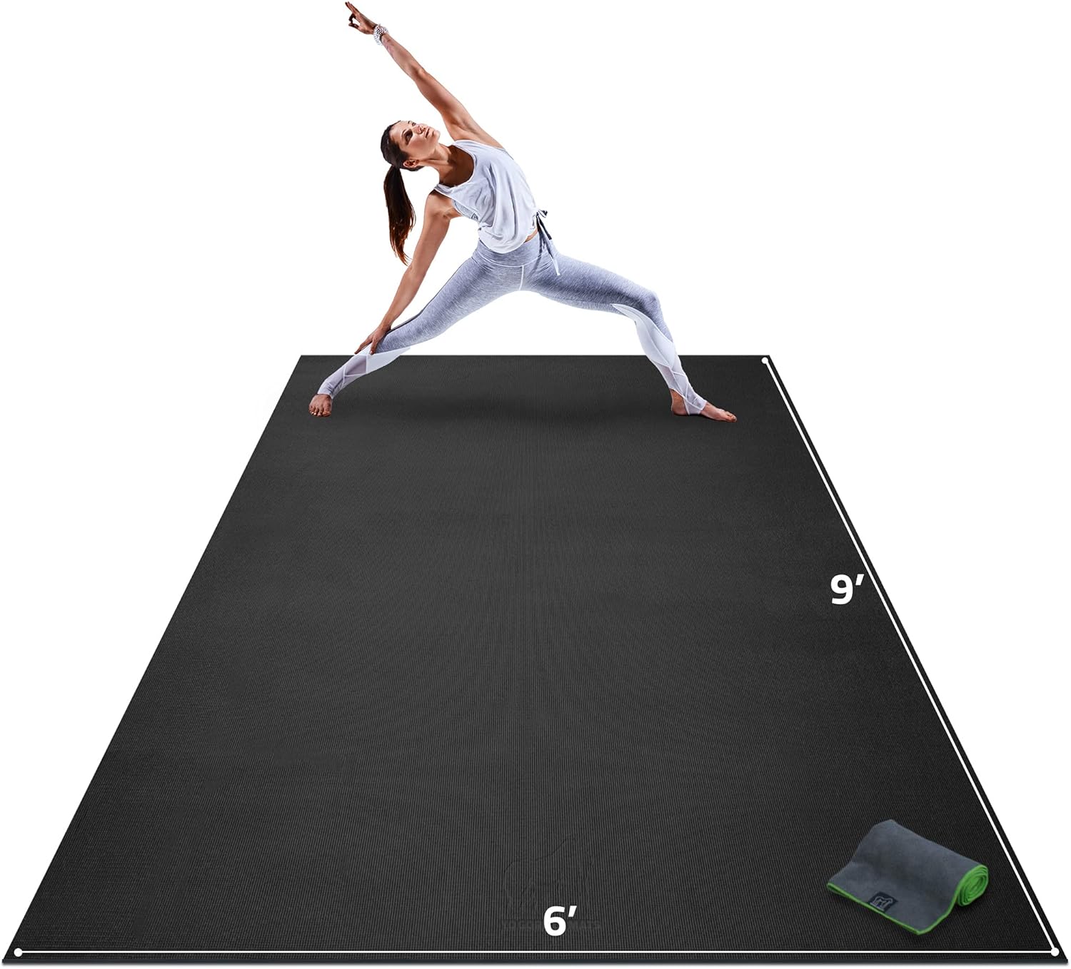 Gorilla Mats Premium Extra Large Yoga Mat – 9' x 6' x 8mm Extra Thick & Ultra Comfortable, Non-Toxic