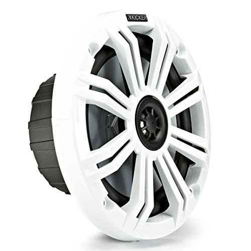 KIC45KM654 Kicker KM65 6.5-Inch (165mm) Marine Coaxial Speakers with 3/4-Inch (20mm) Tweeters, 4-Ohm, Charcoal and White Grilles