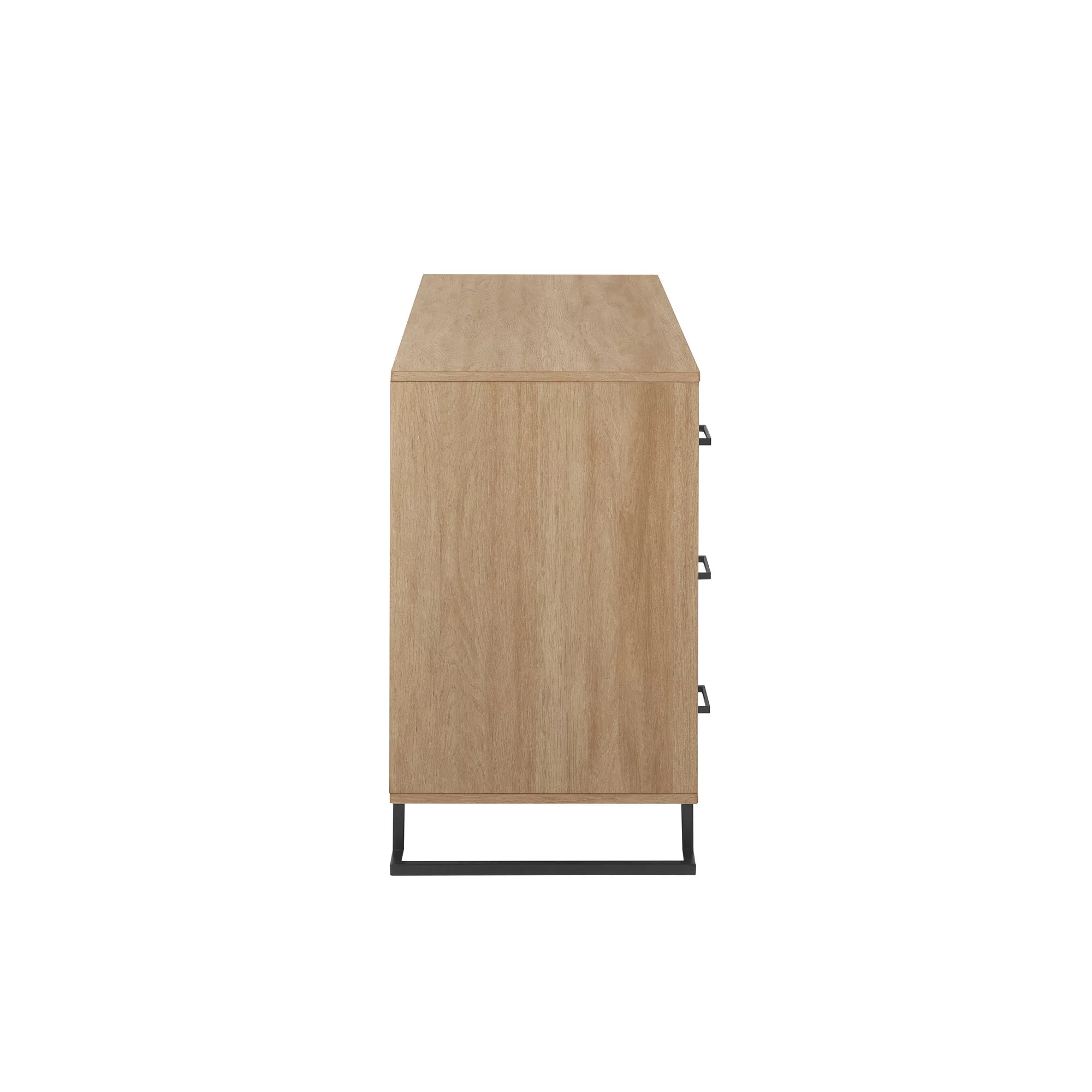 Walker Edison Contemporary Angle-Leg 6-Drawer Dresser, Coastal Oak
