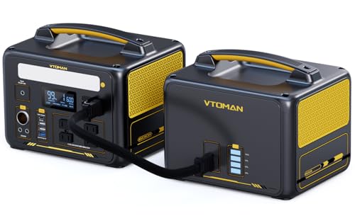 VTOMAN Jump 600X Portable Power Station, LFP Battery Powered Generator with 2x 600W AC Outlets (Surge 1200W), 4x USB ports