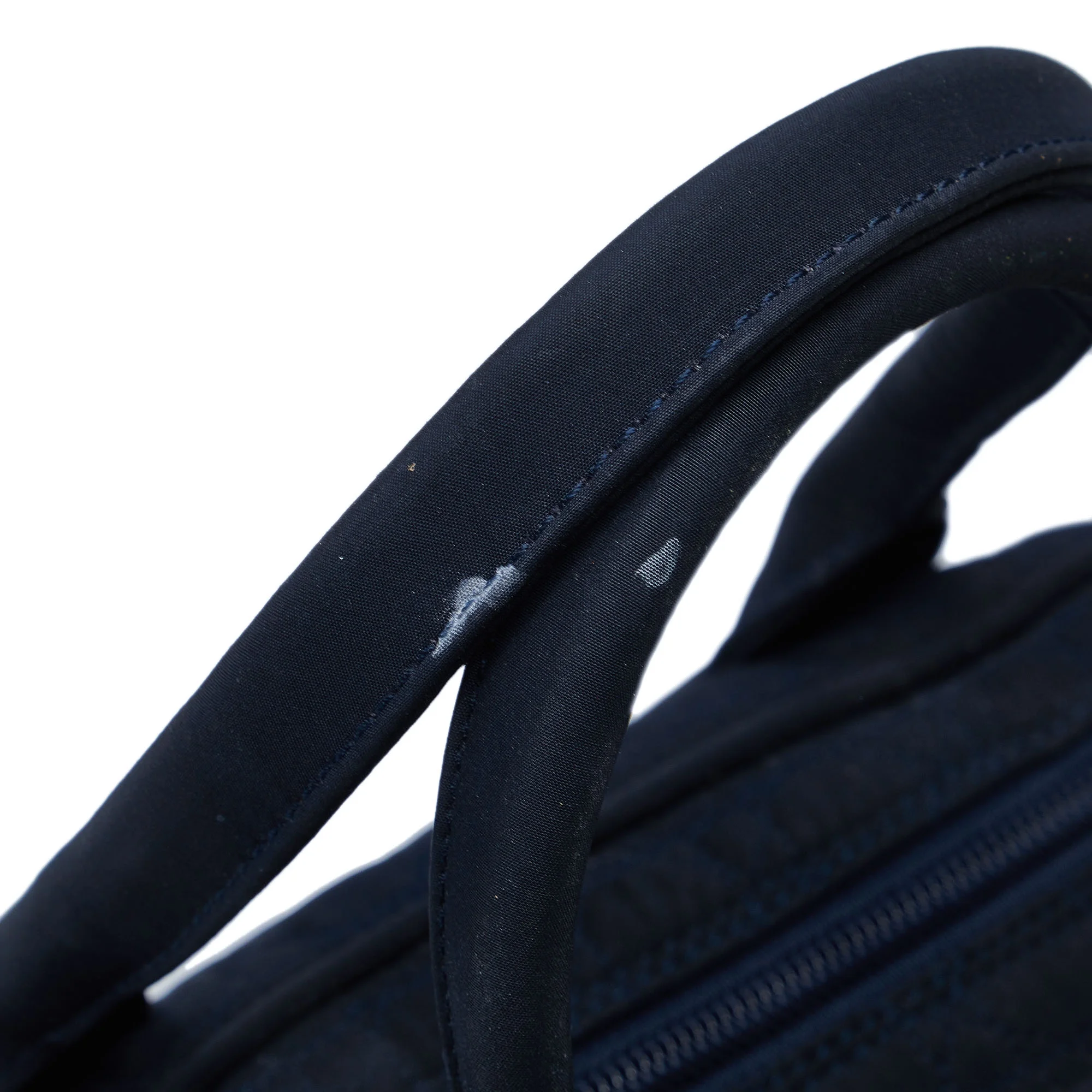 Pre-Owned Authenticated Dior Cannage Handbag Nylon Fabric Blue Top HandleBag Unisex (Good)
