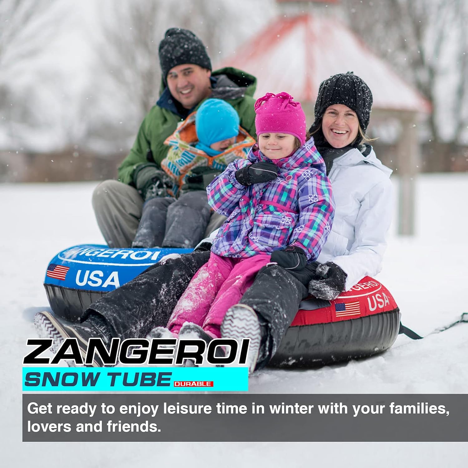 Snow Tube Snow Tubes Heavy Duty Snow Tube for Kids Adult Snow Tube 45inch, Snow Sled Sledding Tube