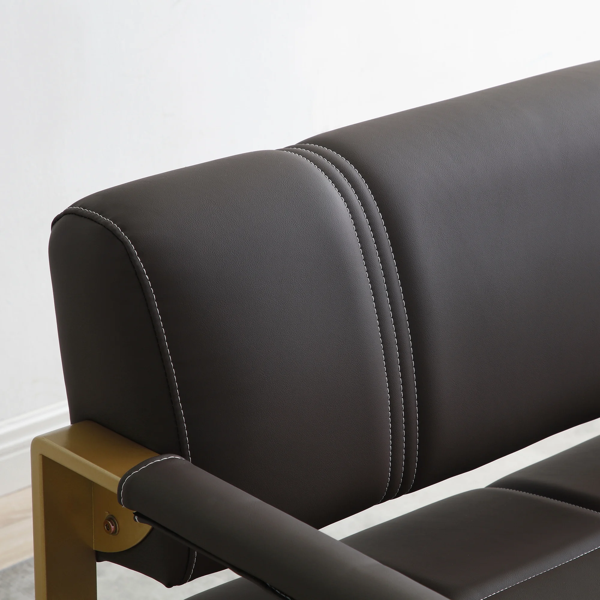 57.9" Width Modern Upholstery Faux Bonded Leather Loveseat Sofa for Living Room Accent Love Seats for Small Spaces 2 Seater Couch Sofa Office