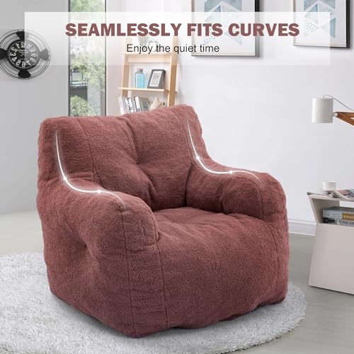 INMOZATA 3FT Bean Bag Chair for Adult Teens Kids(with Filler) Furniture - Soft Teddy Fabric Lazy Sofa Chair