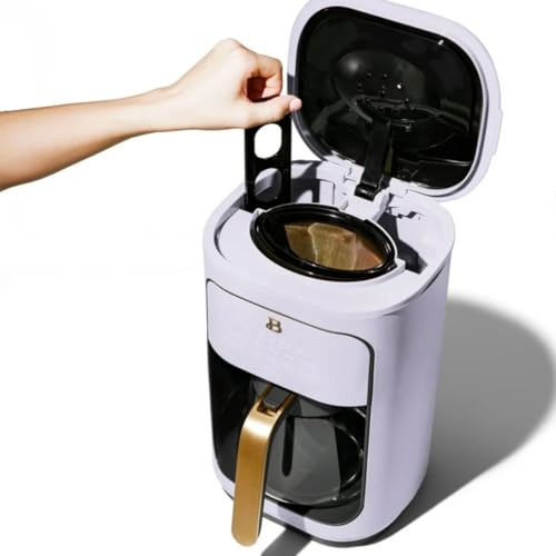 Beautiful Coffee Maker, 14-Cup, Touch Display, Programmable, 1200W, Stainless Steel, Keep Warm, 24h Timer dishwasher-safe (Black Sesame)