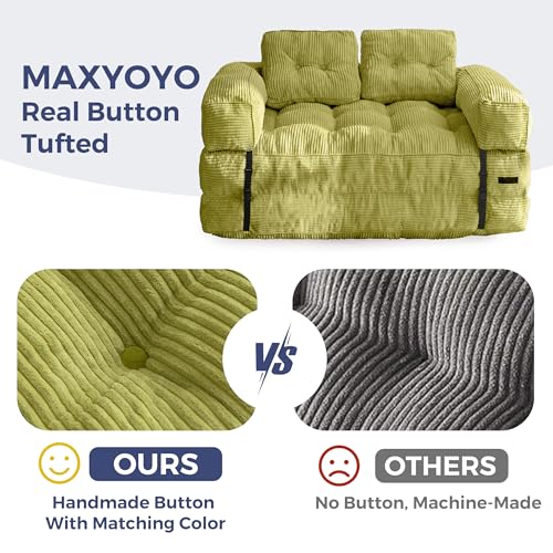 MAXYOYO Folding Sofa Bed, L-Shaped Convertible Sofa Bed with Armrest Foldable Sleeper Couch with Pillow