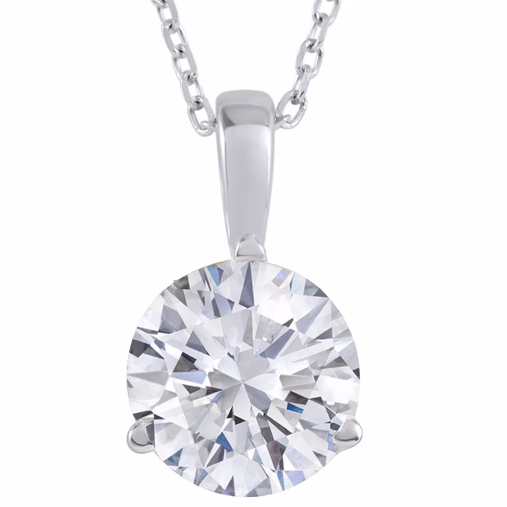 Pompeii3 2 ct Solitaire Diamond Pendant available in 14K and Platinum