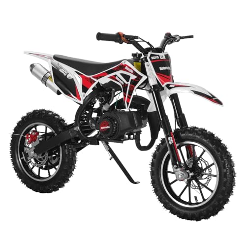 Mini Dirt Bike, 50 CC Gas Powered Mini Bike 2 Stroke, Off Road Motorcycle for Kids and Adult, Kids Dirt Bike with Front & Rear Disc Brakes
