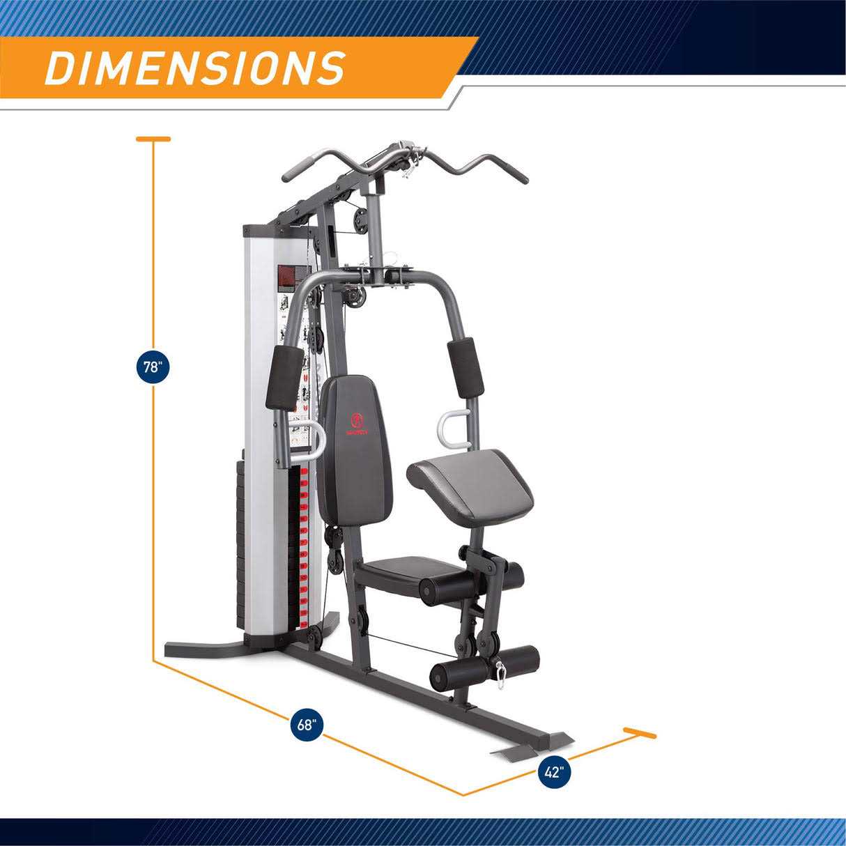 Marcy Mwm-988 Multifunction Steel Home Gym 150lb Weight Stack Machine - Sports Supplies Online Store