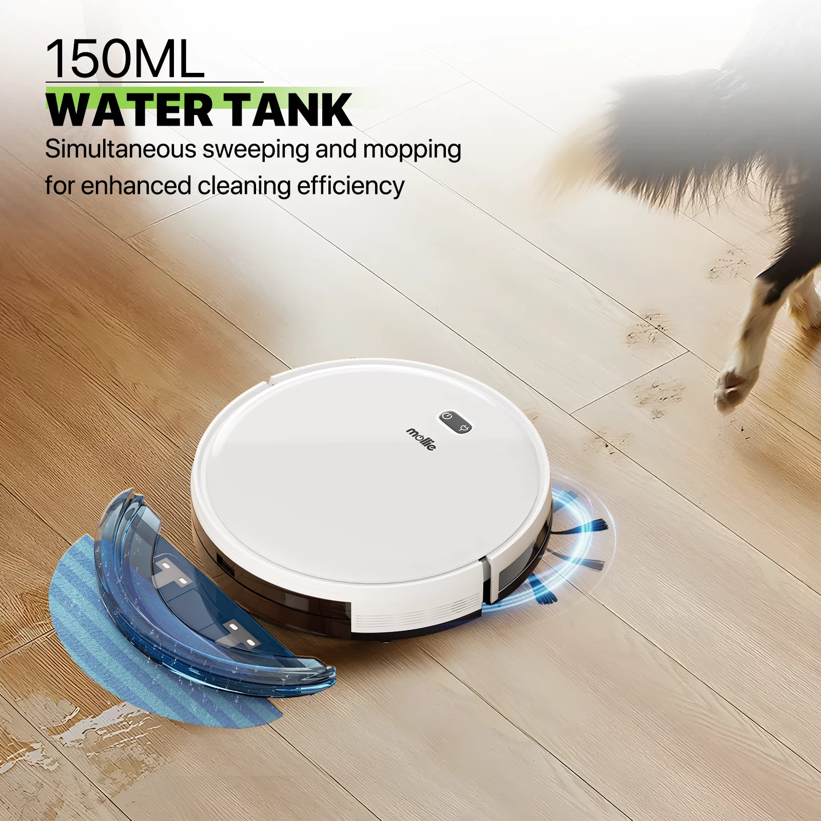 Magshion Robot Vacuum Cleaner, 2 in 1 Robot Vacuum and Mop Combo, Automatic Self-Charging Robotic Vacuum With WIFI Connection