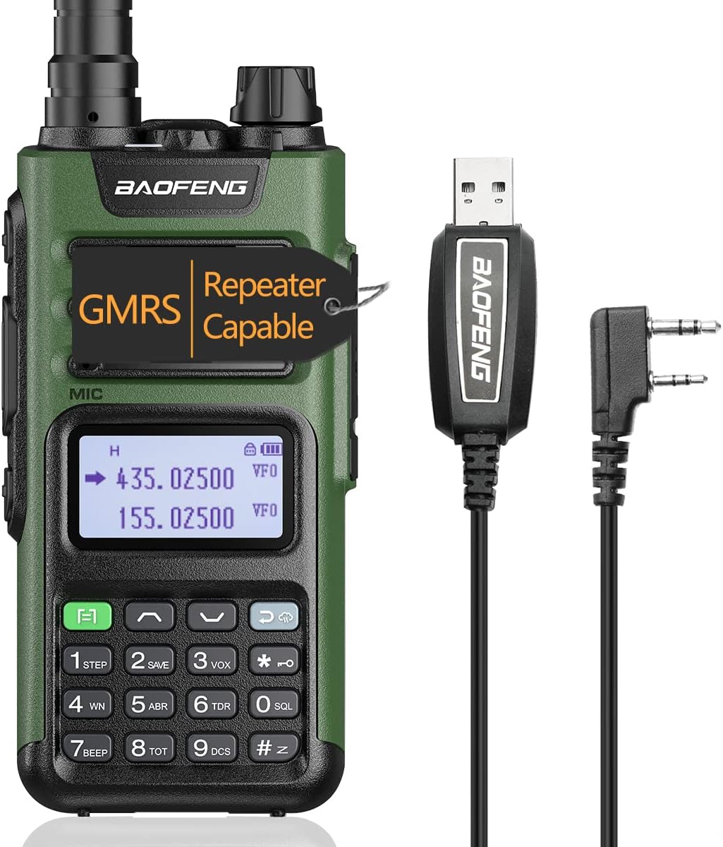 BAOFENG GM-15 PRO GMRS Radio Long Range Walkie Talkies Rechargeable,GMRS Repeater Capable,NOAA Scanning & Receiving Two Way Radio