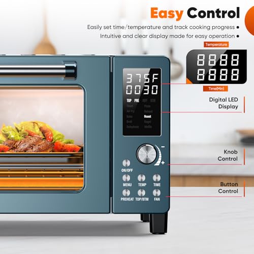 Nuwave Bravo Pro Smart 21QT Toaster Oven Air Fryer Combo, Convection Oven Countertop, 10 functions all in 1, with even & quick crisp technology