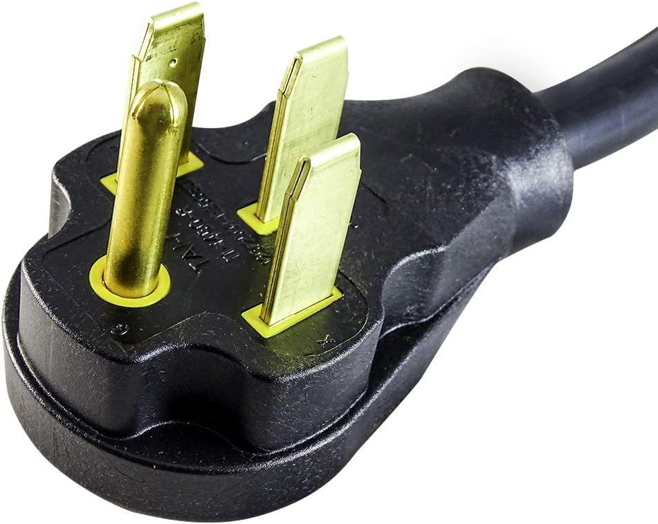 MARVINE CABLE RV/Generator Dogbone Adapter(1.5ft)-NEMA 50 Amp Male to 30 Amp TT-30R Female- Heavy Duty 10/3 STW Pigtail 4 Prongs to 3 Prongs