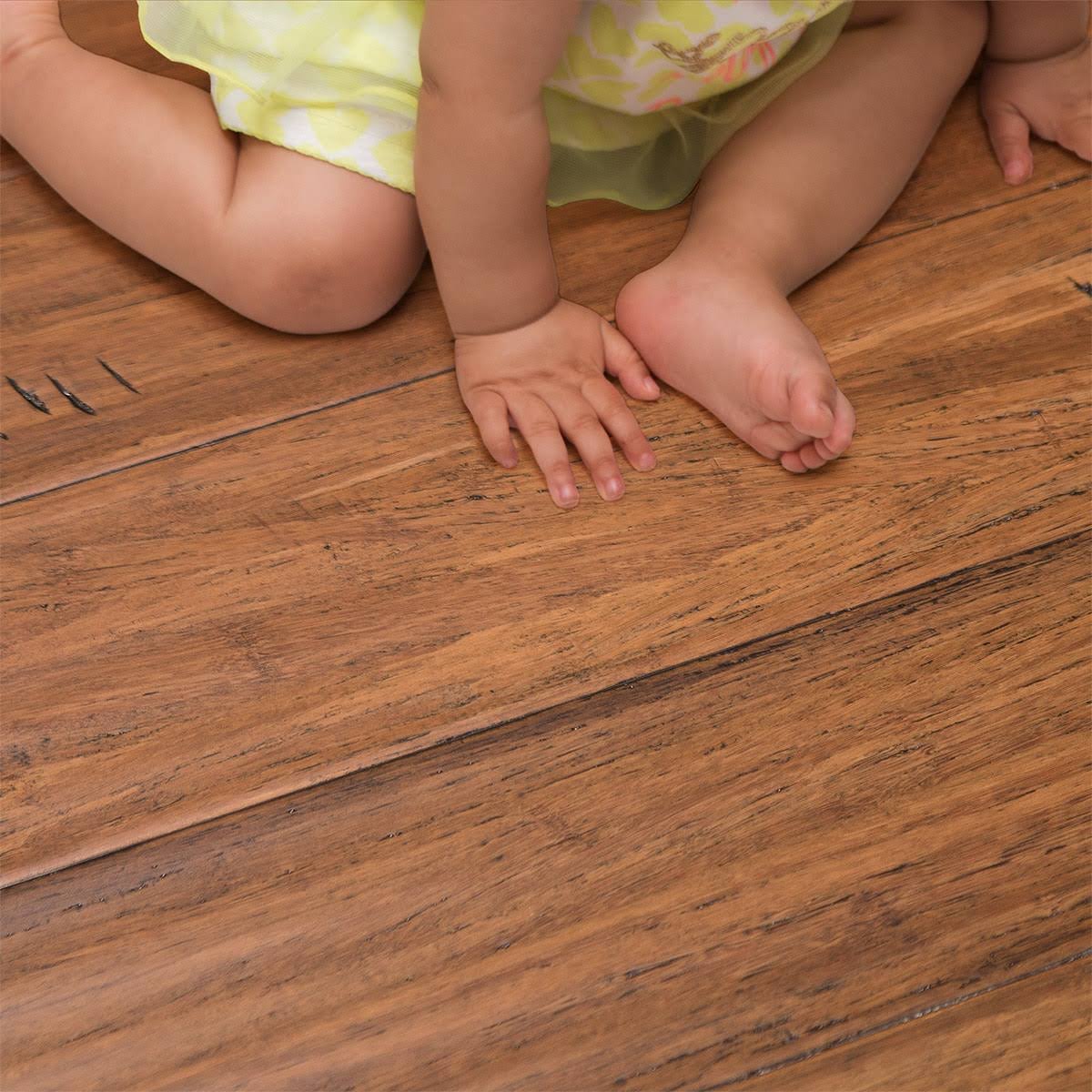 Cali Bamboo Fossilized 5-3/8-in Wide x 9/16-in Thick Bamboo Antique Java Handscraped Solid Hardwood Flooring (21.5-sq ft)