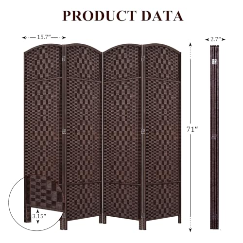 Room Divider, Room Dividers and Folding Privacy Screens, 16in Privacy Screen, 6 Panel Temporary Wall Partitions, 6ft Space Separation Panel Screen