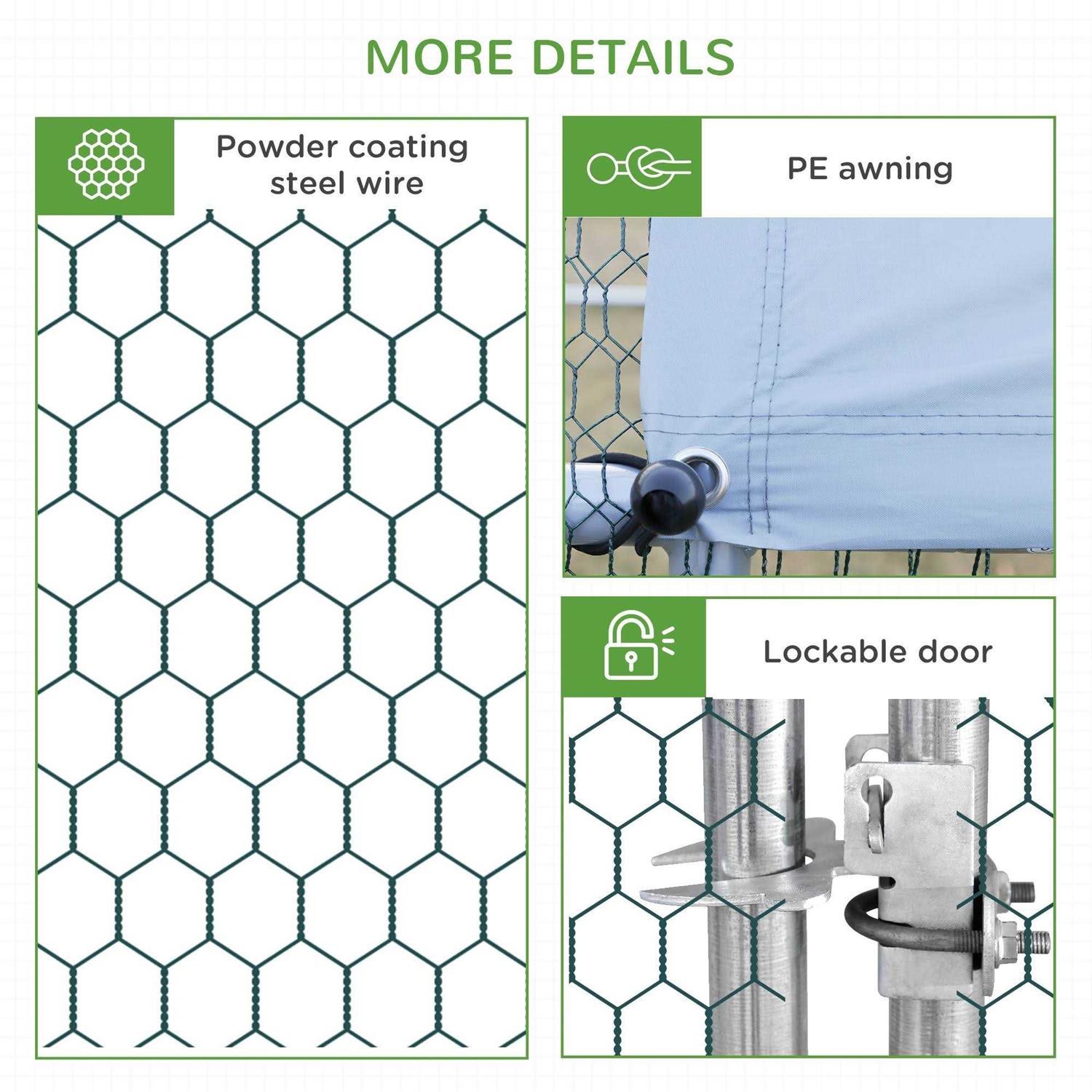 PawHut Large Metal Chicken Coop, Walk-in Poultry Cage Hen Playpen House with Cover and Lockable Door for Outdoor - Pet Supplies online store
