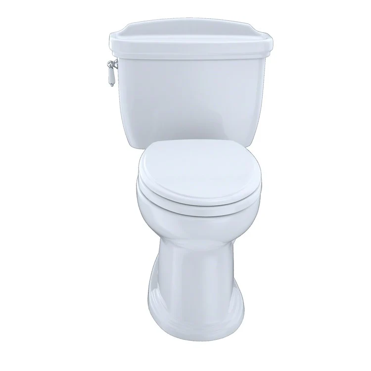 Toilet Eco Dartmouth 2 Pieces Close Coupled Universal Height Cotton Elongated ADA 32-1/2 Inch 1.28 Gallons per Flush Left Hand Chrome Less Seat