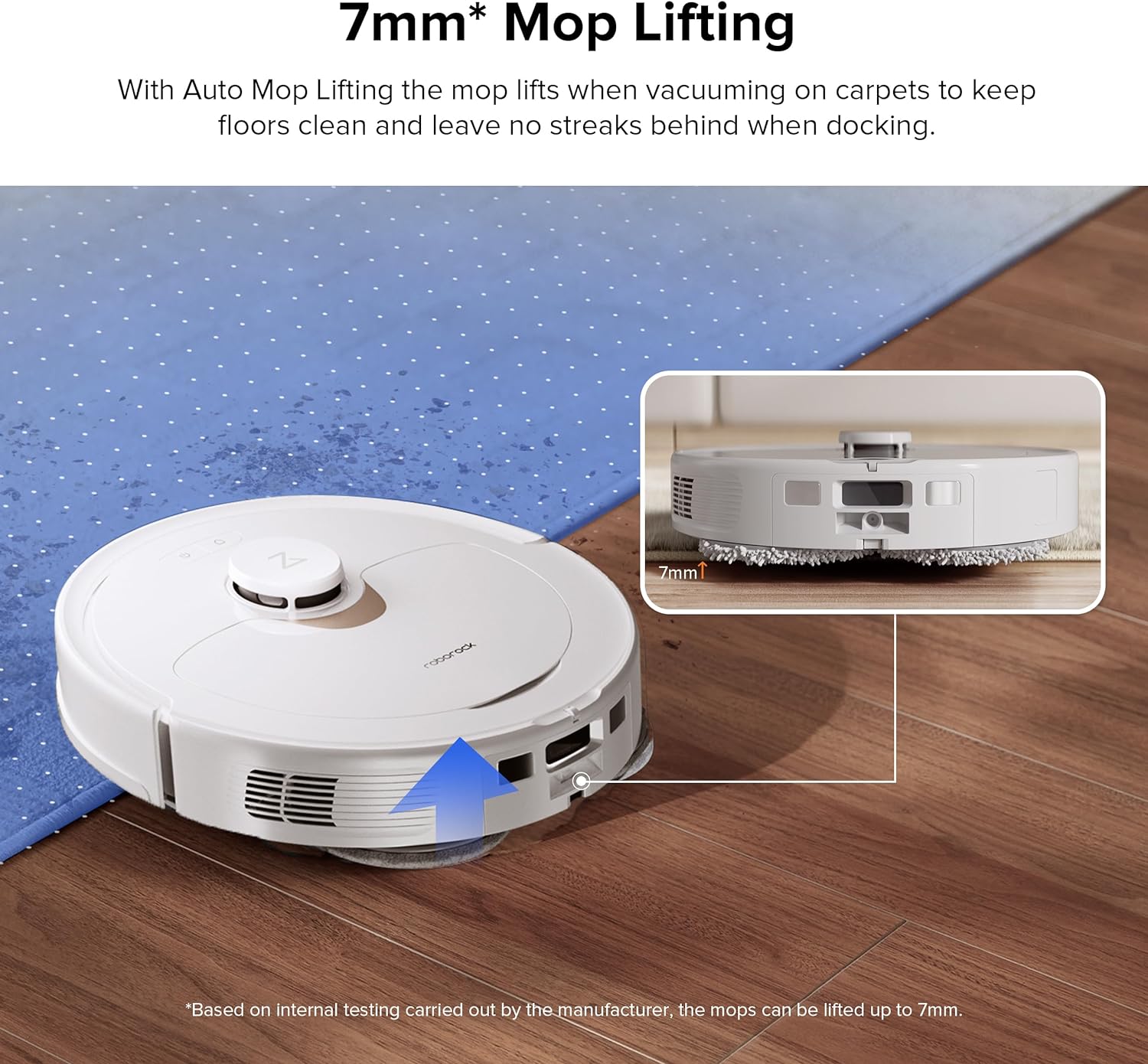 roborock QX Revo Robot Vacuum and Mop Combo, Self-Drying, Auto Mop Washing, Dual Spinning Mops, 7mm Mop Lifting, Self-Refilling, Self-Emptying
