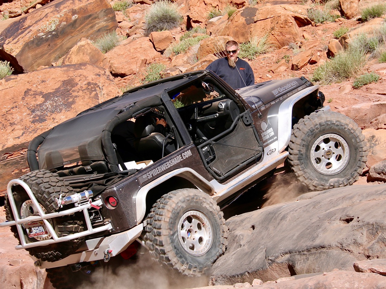 SPIDERWEBSHADE Jeep Wrangler Mesh Shade Top Sunshade UV Protection Accessory USA Made with 5 Year Warranty for Your JK 2-Door (2007-2017)