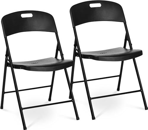 Oline Folding Chair, Indoor Outdoor Plastic Commercial Stackable Foldable Guest Chairs for Events Office Wedding Party Picnic Kitchen Dining