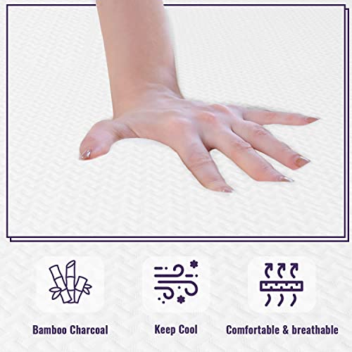 PayLessHere 5 Inch Memory Foam Mattress/Cooling Gel Bamboo Charcoal Infused Mattress/Medium Firm Mattresses/CertiPUR-US