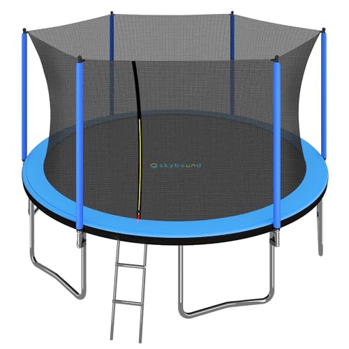 SkyBound Trampoline with Safety Enclosure Net - 10ft 12ft 14ft 15ft 16ft Large Outdoor Backyard ASTM Approved Trampolines for Kids & Adults