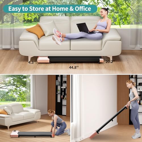 2024 Upgrade Walking Pad, Under Desk Treadmill for Home, Portable Mini Treadmill, No-Assembly Treadmills, App/Remote Control, Led Display