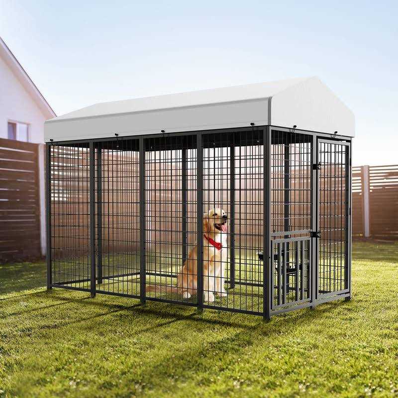 ROOMTEC Large Dog Kennel Outdoor Pet Pens Dogs Run Enclosure Animal Hutch Metal Coop Fence - Pet Supplies online store