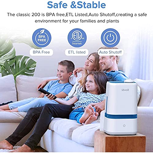 LEVOIT 4L Humidifiers for Bedroom Large Room & Essential Oil Diffuser, Quiet Cool Mist for Home, Baby and Plants, Last up to 40Hours