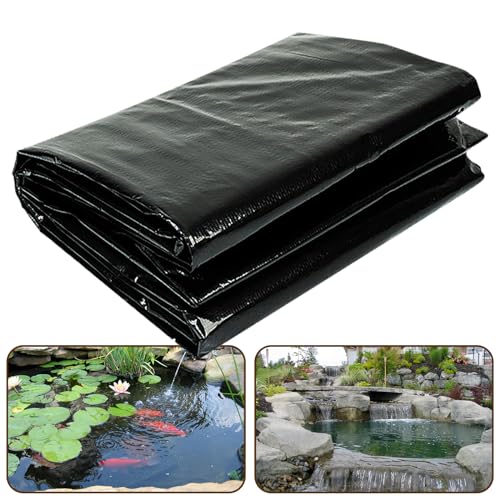 25X25FT Reinforced large PE pond liner, KOI pond liners for outdoor ponds, Enhanced 5-layer structure pond liner for fish, duck
