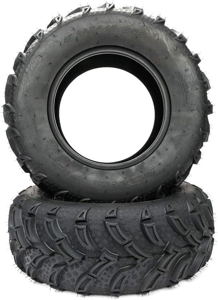 SUNROAD Set of 4 All Terrain ATV UTV Tires 25x8-12 Front & 25x10-12 Rear 6PR Mud
