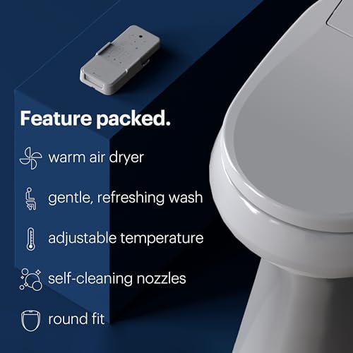 Brondell LS1800-EW Swash Electric Bidet Toilet Seat With Oscillating Stainless Steel Nozzle