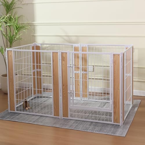 Heavy Duty Dog Playpen 32 Inch Height - Indoor Outdoor Pet Fence Enclosure for Medium and Small Dogs