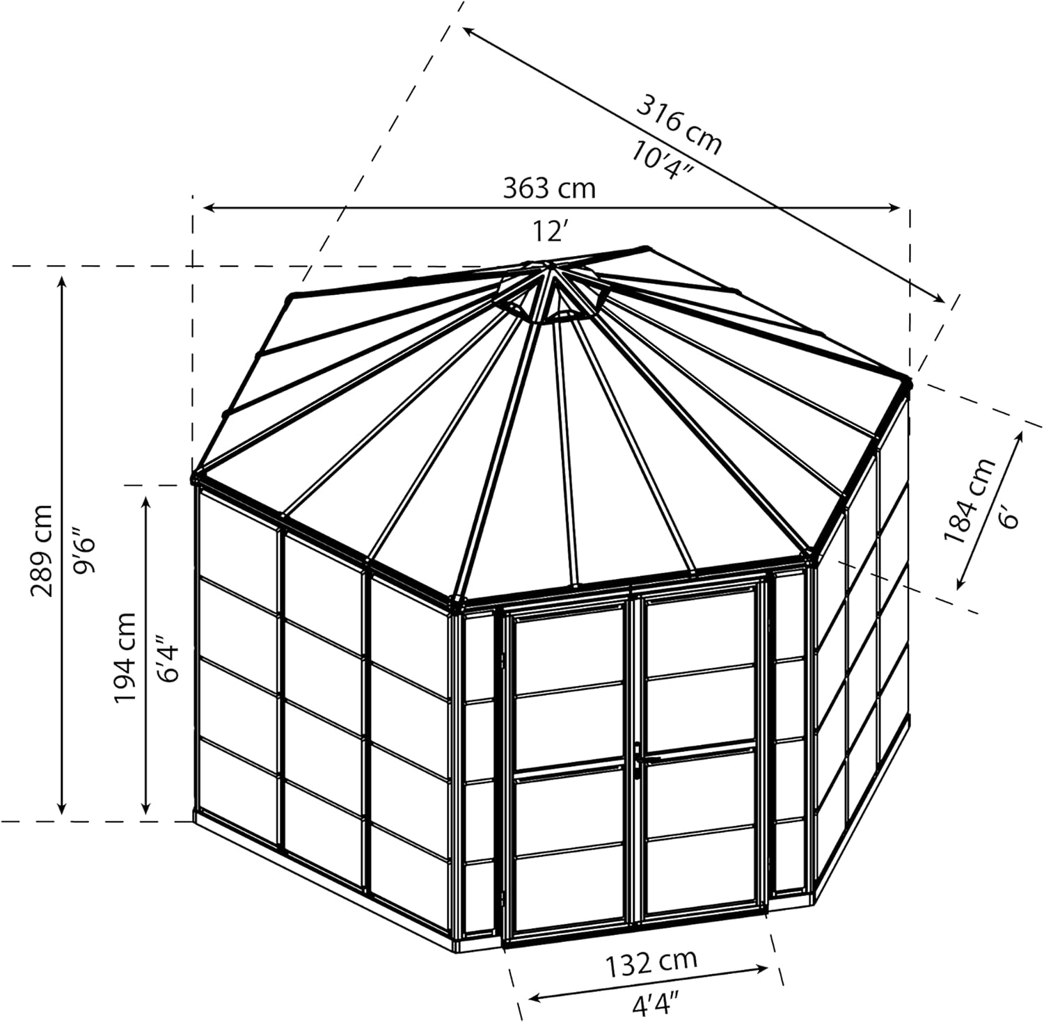 Palram - Canopia Oasis Greenhous - 7' x 8' x 9' - Gray