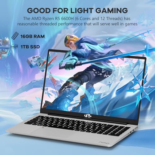 15.6 Business-gaming-Laptop, 6-Cores AMD Ryzen 5 6600H 660M 6nm GPU