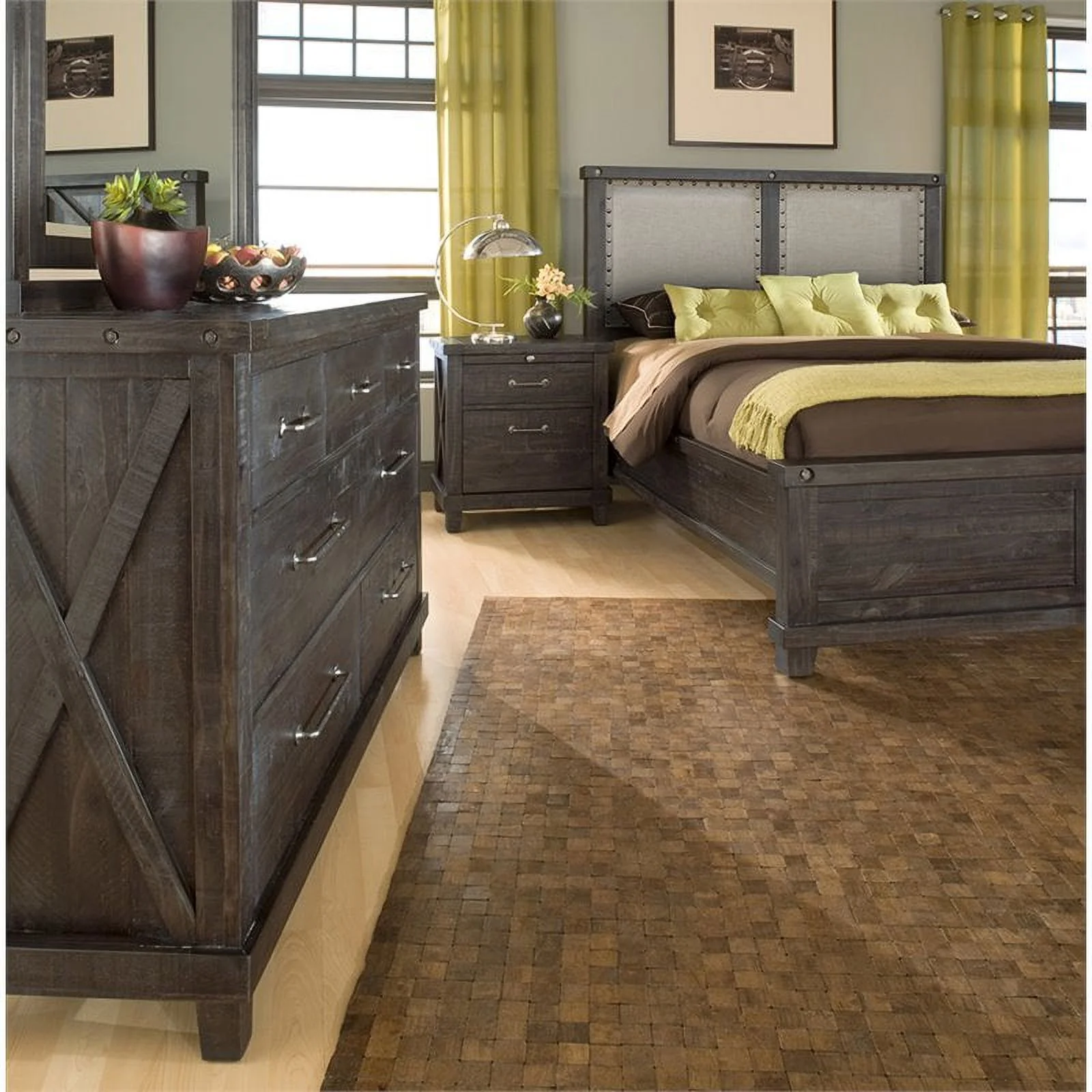 Modus Yosemite Upholstered California King Panel Storage Bed in Cafe