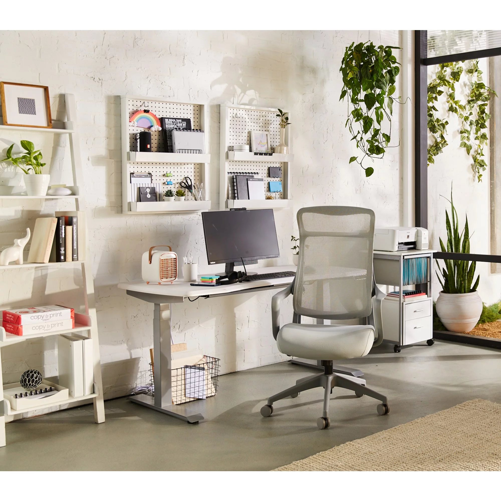 Realspace® Lenzer Mesh High-Back Task Chair, Gray, BIFMA Compliant