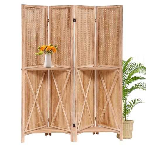 5.6FT Tall Room Divider,Japanese Room Divider 6 Panel Shoji Screen Room Dividers