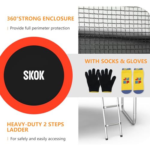 SKOK Trampoline 8FT 10FT 12FT 14FT 15FT Trampolines with Enclosure Net