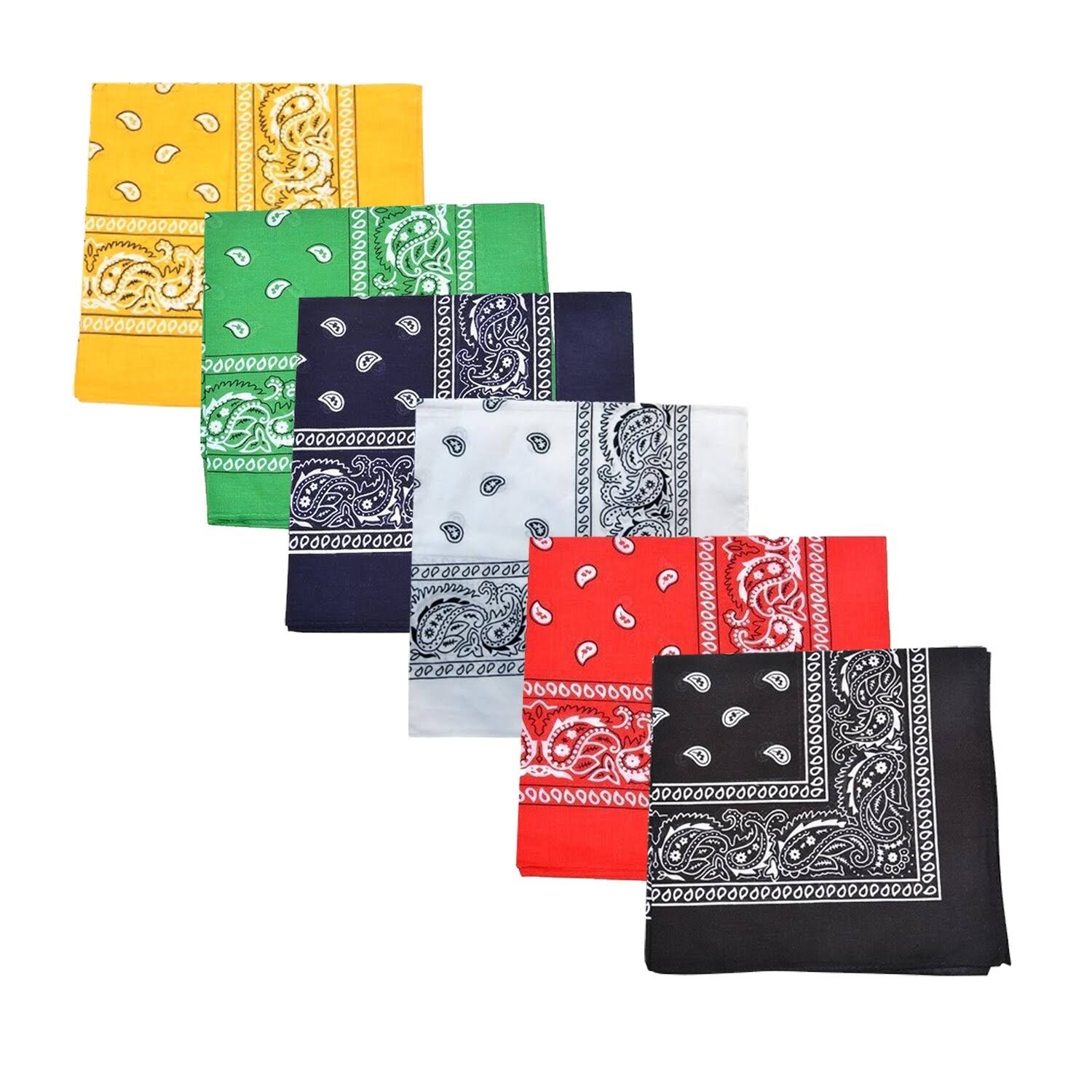 Balec Pack of 48 Paisley 100% Cotton Bandanas Novelty Headwraps - Bulk Wholesale - 22 Inches, Purple