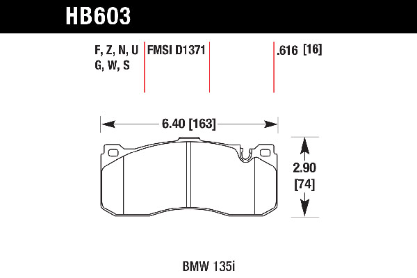 Hawk Performance DTC 70 Brake Pads HB603U.616
