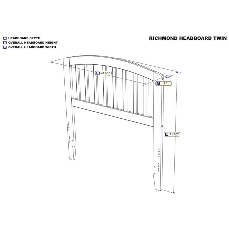 Twin Richmond Headboard Walnut - Atlantic Furniture