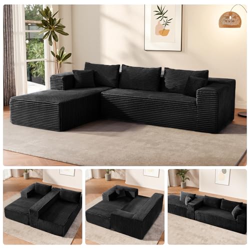 104" Sectional Couches for Living Room, Modular Sectional Sofa with Deep Seat, L-Shape Couch with Chaise, Cloud Couch for Living Room Bedroom