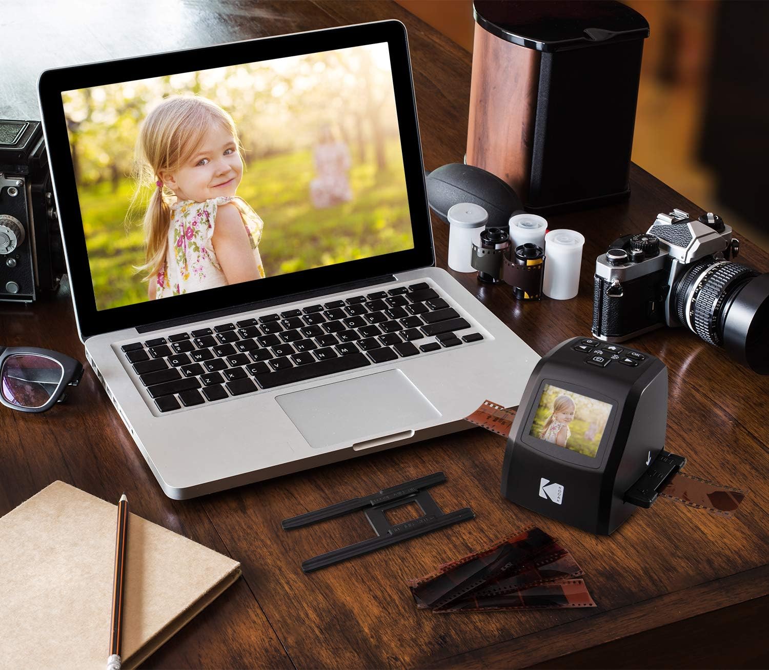 KODAK Mini Digital Film & Slide Scanner – Converts 35mm, 126, 110, Super 8 & 8mm Film Negatives & Slides to 22 Megapixel JPEG Images – Includes