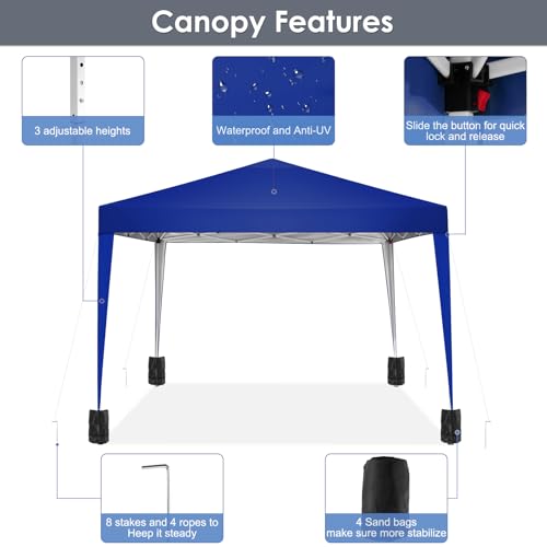 COBIZI Canopy 10x20 Pop Up Canopy Tent with 6 Sidewalls Party Tents for Parties Weddings Backyard Waterproof Canopy Outdoor Commercial Canopy Event