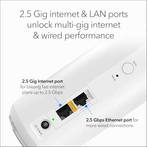 NETGEAR Orbi 370 Series Dual-Band WiFi 7 Mesh Network System for Home (RBE373) &ndash; Wireless Router + 2 Extenders, Security Features, 5 Gbps